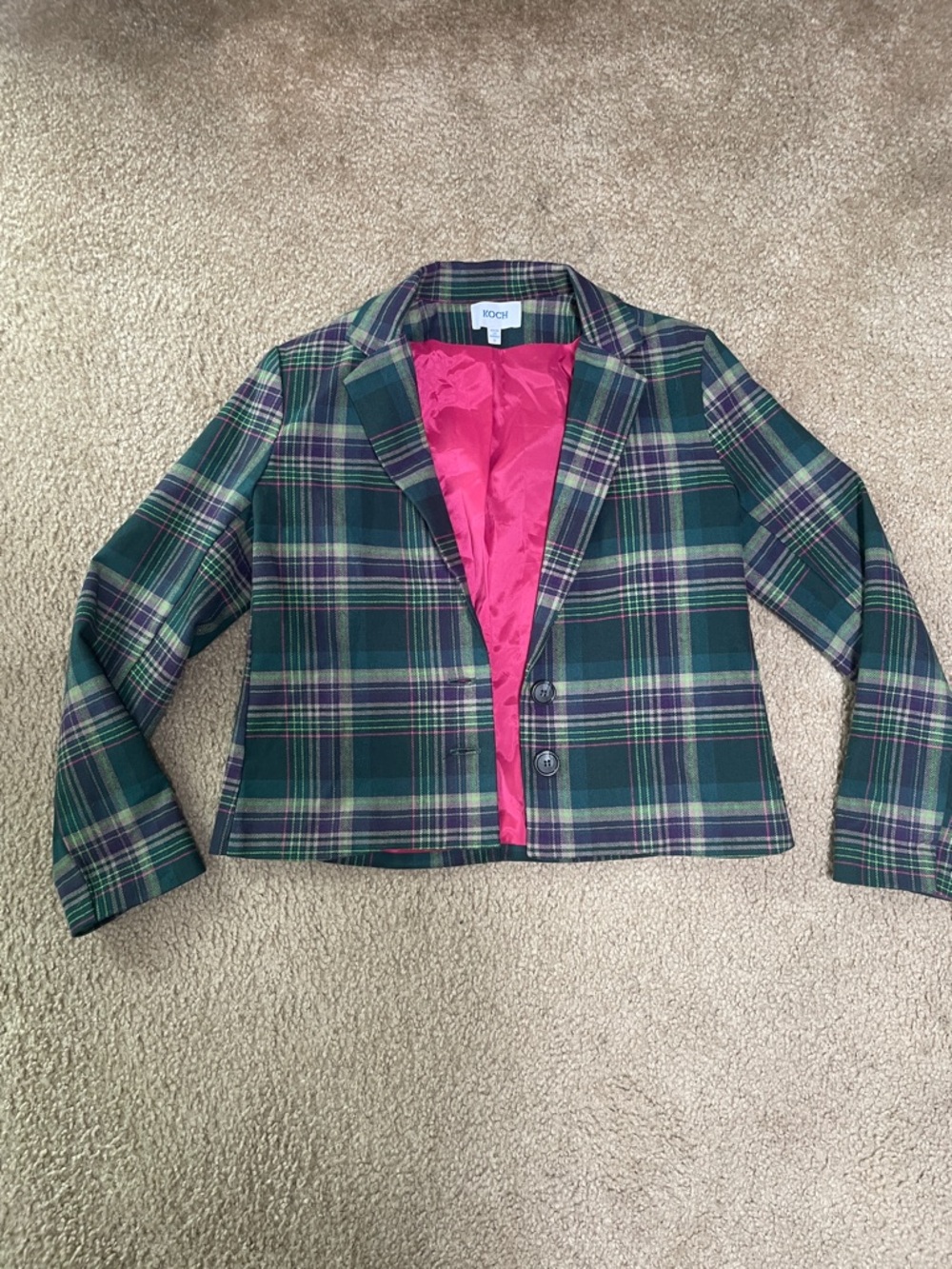 Koch Scotty blazer size small Forrest plaid